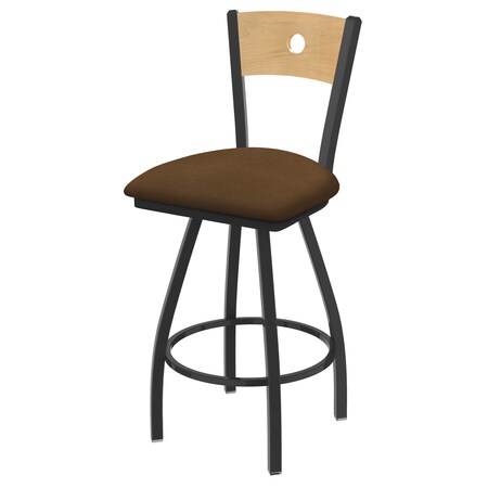 Holland Bar Stool Co 25" Swivel Counter Stool, Pewter Finish, Nat Back, Rein Thatch Seat X830